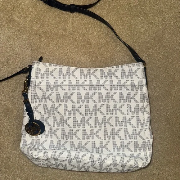 Michael Kors Monogram White and Blue Crossbody Bag - Picture 5 of 6